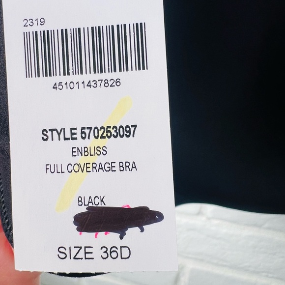 NWT Soma Enbliss Full Coverage Lined Underwire Bra 36 D Black #0321 - Picture 9 of 13